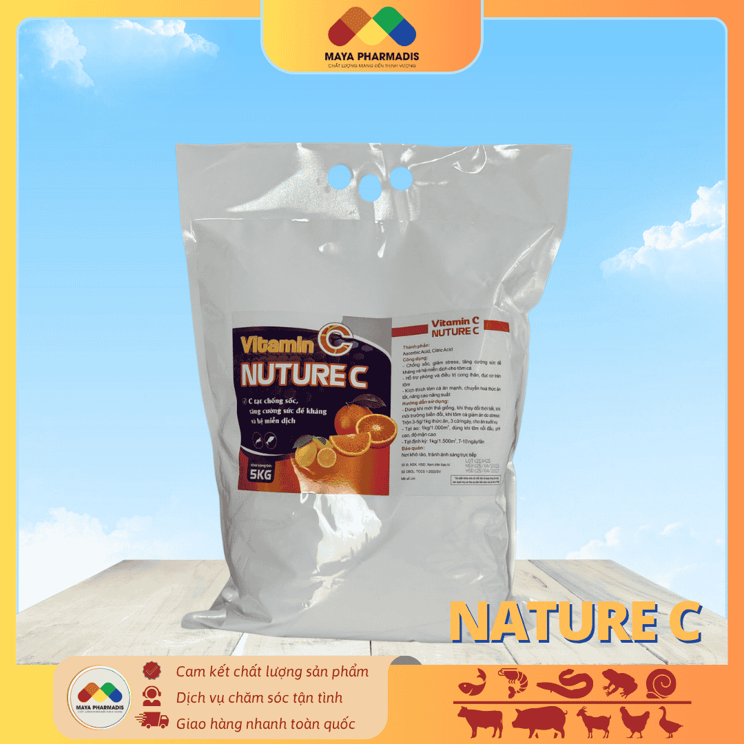 NATURE C – Vitamin C (5KG) tạt dùng trong thủy sản, thú y - Ảnh 2