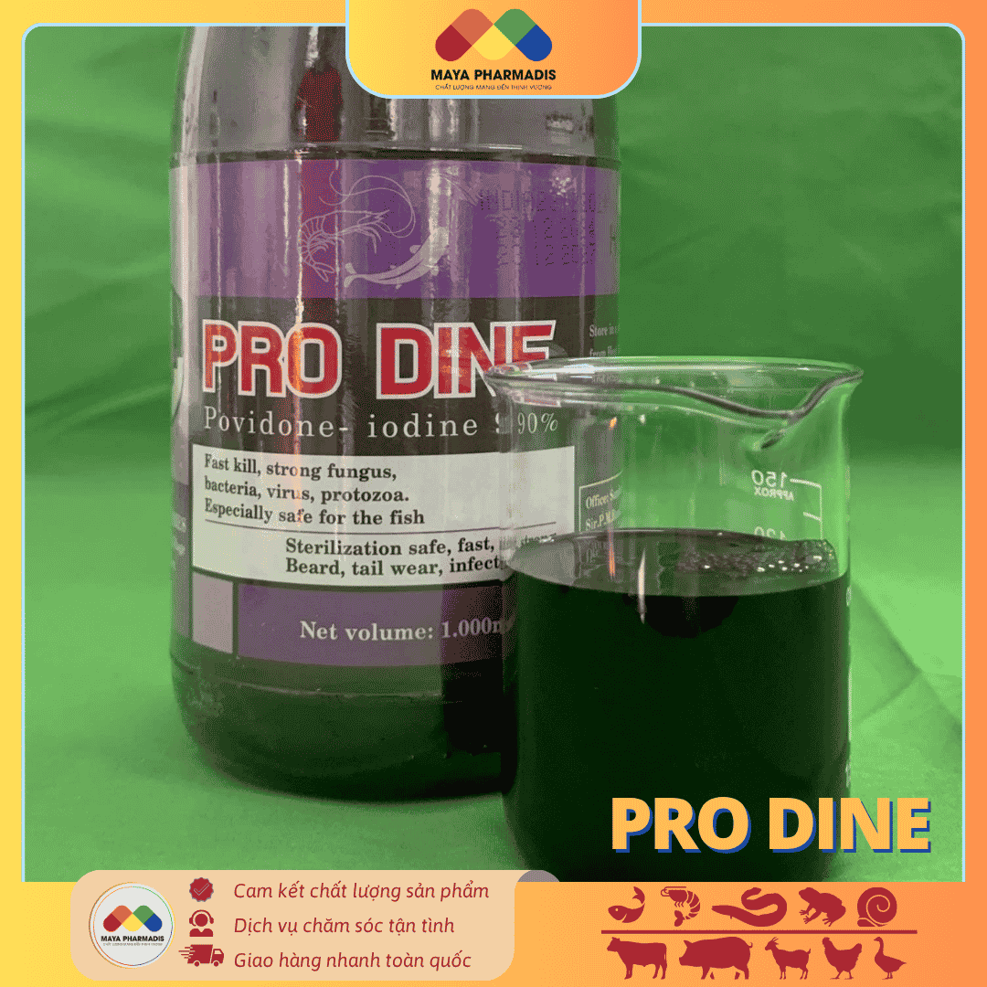 Pro Dine sát khuẩn phổ rộng, xử lý, kiểm soát mầm bệnh ao nuôi thủy sản - Ảnh 3