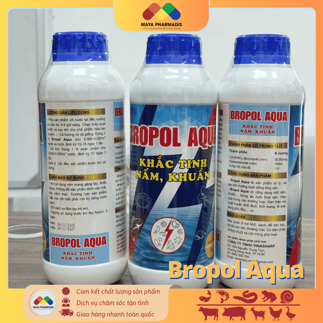 BROPOL AQUA – Khắc tinh nấm, khuẩn, ký sinh trùng và vi bào tử của chúng trong nước ao nuôi - Ảnh 3